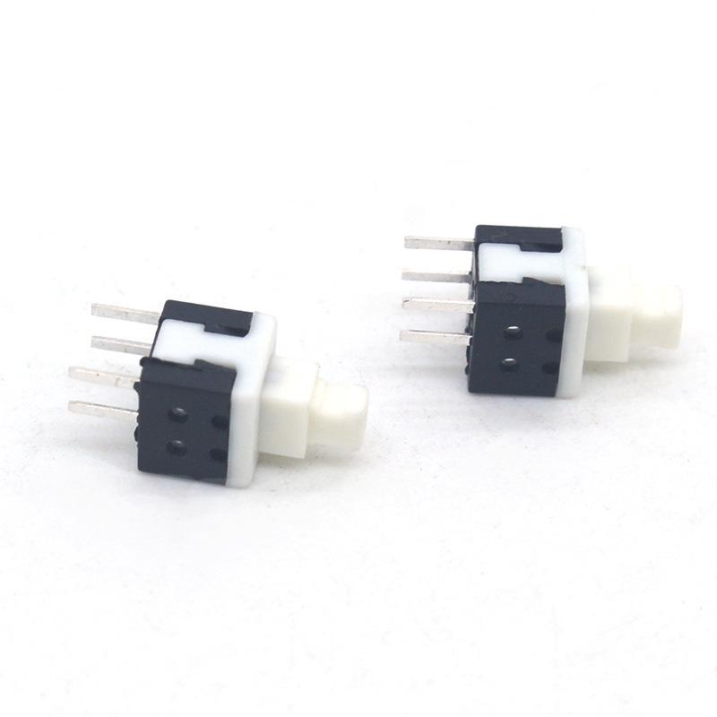 5.8x5.8 Self-Locking Push Button Switch, 4-Pin, Dot Type, Solderless Wire Connection