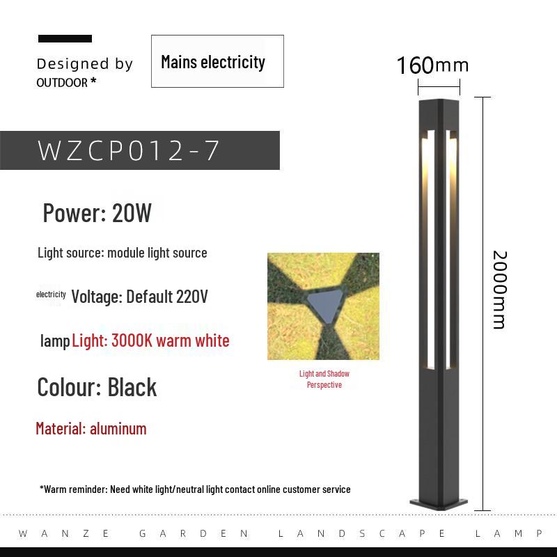 Modern Minimalist Outdoor LED Garden Lamp - Waterproof Landscape Light for Streets, Villas, and Public Areas