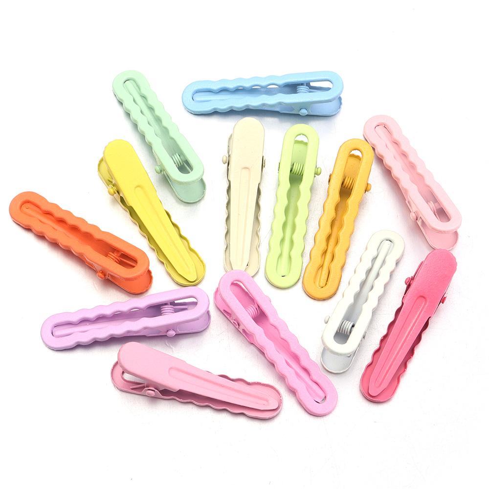 30pcs 5cm Candy Color Hair Clips Metal Hollow Wave Hairpin For Women Girls DIY Bangs Side Clip Makeup Hair Styling Accessories