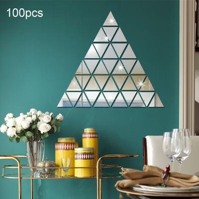 100 szt. Akrylowe 3D Trójkątna mozaika z efektem lustrzanym Naklejki Pokój Diy
