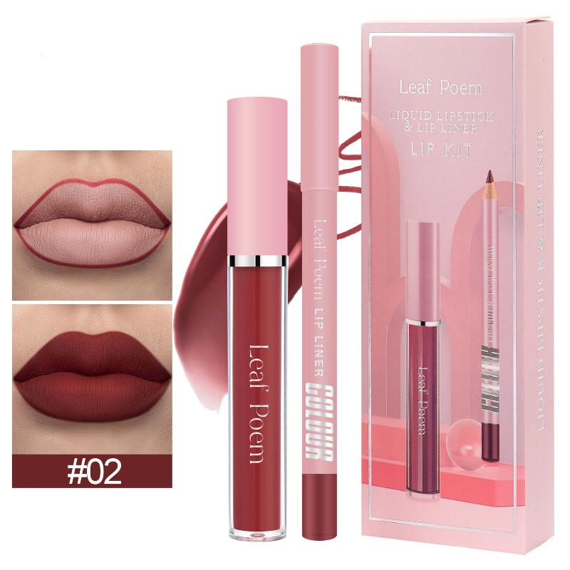 

2-In-1 Matte Makeup Lip Set Lip Gloss Lipliner Pen 12 Colors Waterproof Long-Lasting Universal Perfect Gift Makeup Products 2