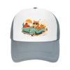 Rebel Ginger Cat Road Trip Mesh Baseball Cap Casual Hat Outdoor  For Womens Unisex FeUnisex