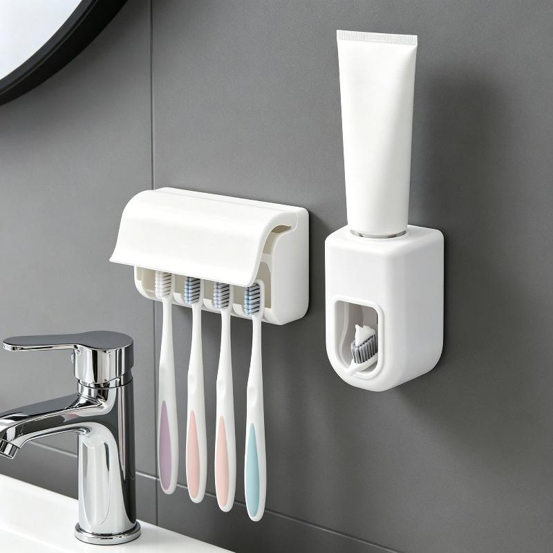 Xiaomi Toothbrush Storage Rack and Toothpaste Dispenser, Easy To Install, Bathroom Wall Mounted Storage Rack