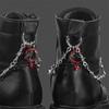1 Stück Retro Gothic Punk Abnehmbare Doppeldorn Schuhdekorationskette Einfach zu lösender Schnallenmechanismus Ideales DIY-Zubehör
