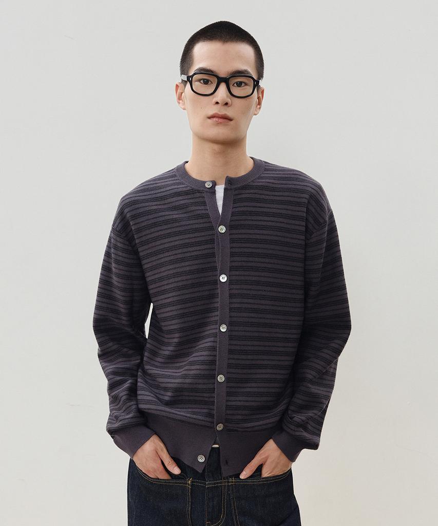 Leire Everyday Round Knit Cardigan [Charcoal St]