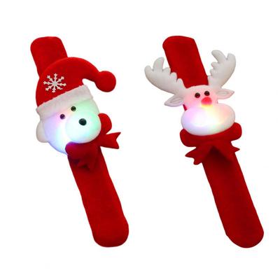 2026 Christmas Bracelet Glowing Cartoon Reusable Atmosphere Plaything Santa Claus Elk Cartoon Snap Bracelet for Christmas