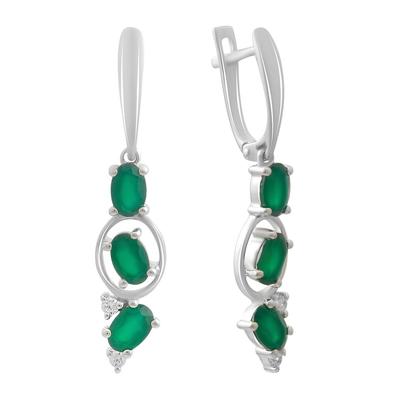 Brincos de prata com ágata natural 2,76 ct (2196365)