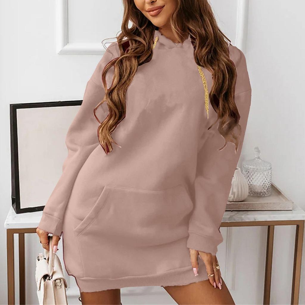 Hanorac de damă cu mânecă lungă, sportiv, casual, la modă, culoare uni