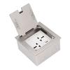 Recessed Floor Outlet Box Water Proof Stainless Steel Flat Socket 16A 2 Universal 3 Holes USB Network Port Silver