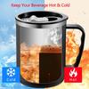 Stainless Steel Insulated Coffee Mug with Handle Double Wall Vacuum Travel Mug Heat Resistant Tumbler Cup with Sliding Lid
