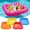 Aufblasbarer rechteckiger Pool-Party-Getränkehalter - Schwimmendes Tablett in einfarbiger Ausführung