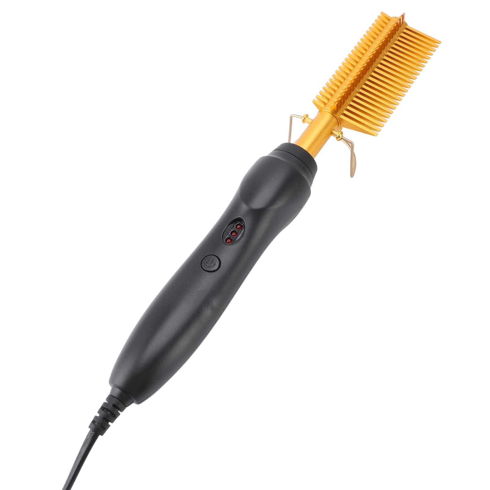 

Электрическая расческа с подогревом Пятиугольная форма Расческа для горячей укладки Сухая и влажная завивка Выпрямление волос EU Plug