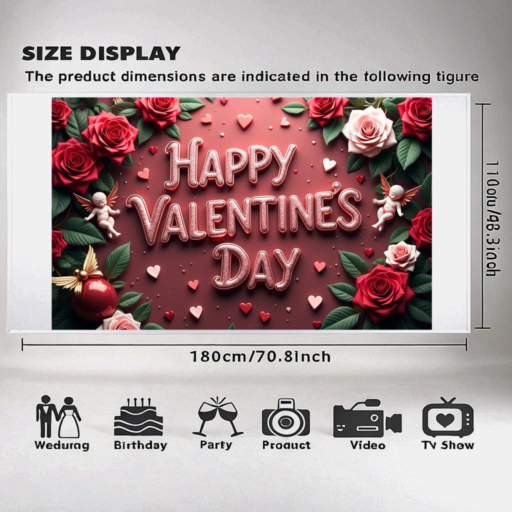 Romantic   Photo Booth   Eye-Catching   Cupid   Festive   Background   Elegant   Backdrop   for Photography