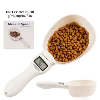 Dijital Evcil Hayvan Mama Kaşığı, Ölçekli Elektronik Ölçü Kaşığı, Kedi Köpek Maması için 800g/1g Mutfak Pişirme Tartısı, Evcil Hayvan Besleme Malzemeleri