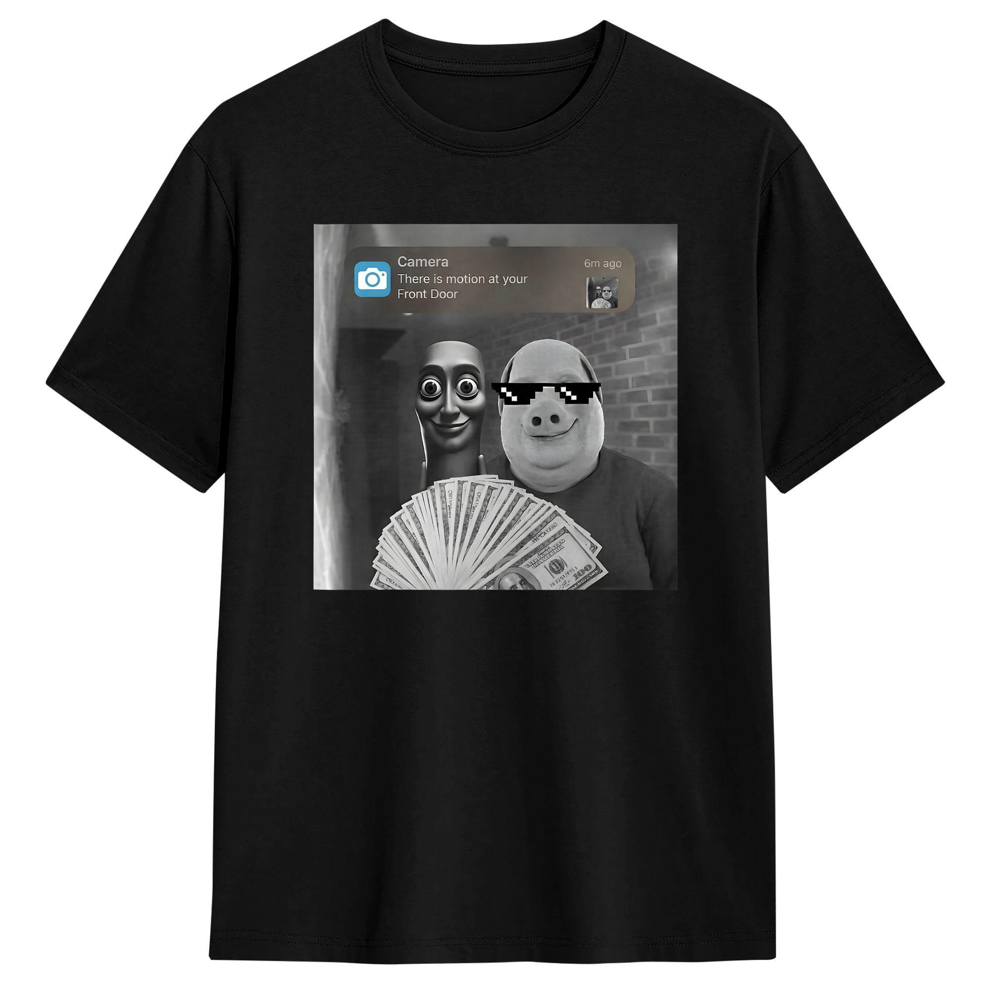 Tung Tung Tung Sahur John Pork Meme Brainrot T-Shirt Summer T-Shirts Mens Cotton O-Neck Plus Size Clothing Short-Sleeved Tops S разноцветный