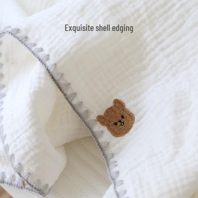GPPNKC Baby Cartoon Embroidered Gauze Nap Blanket