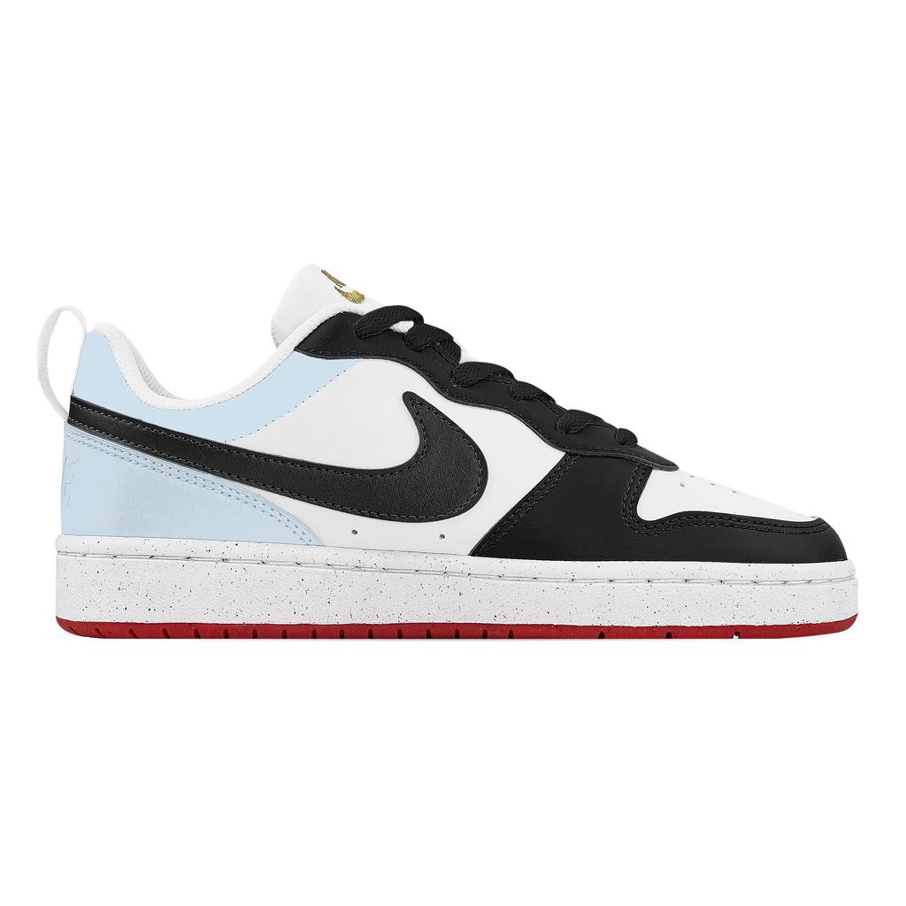 Nike Court Borough Ocean, Heart Box Abrasion Resistant Slip Resistant Low top Skateboard Shoes Unisex Black White Blue DV5456-137(Team529--)