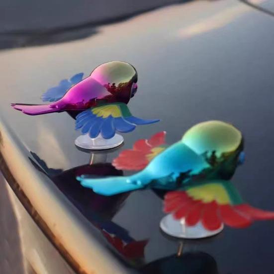 1/2Pcs Imitation Bird Car Decorative Flying Birds with Wind-Activated Swinging Wings Wind Speed Activated Bird Vehicle Decor