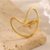 MamacitaSlay Creative 316L Stainless Steel Heart Ring Anniversary Waterproof Jewelry Women's Unique 18K Gold Plated Ring Gift