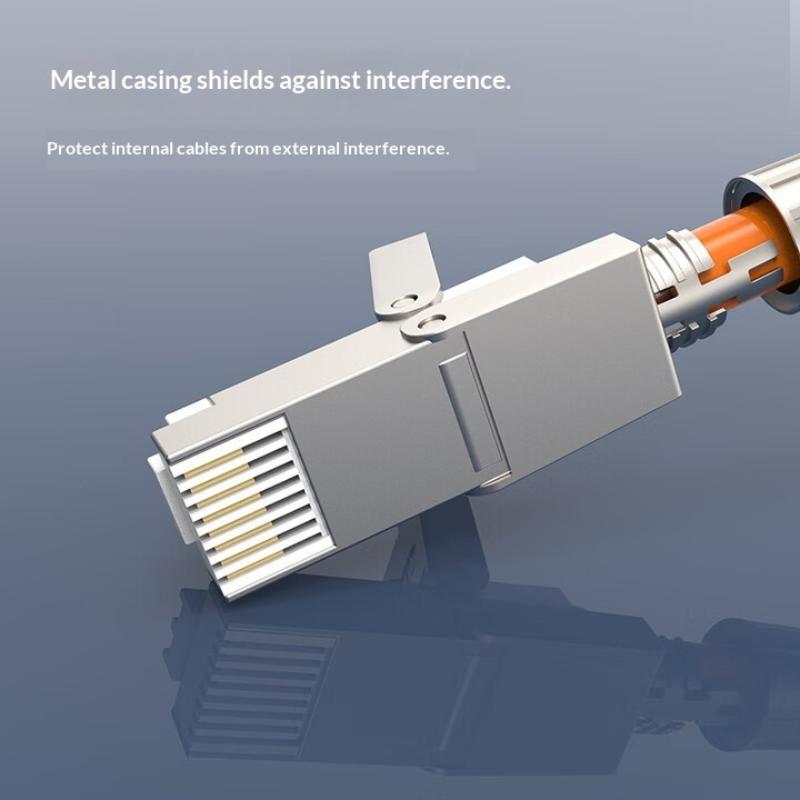 1Pc Cat7 Cat6A Cat8 Rj45 Connector Tool-Free Zinc Alloy Shielded Ethernet Termination Plugs