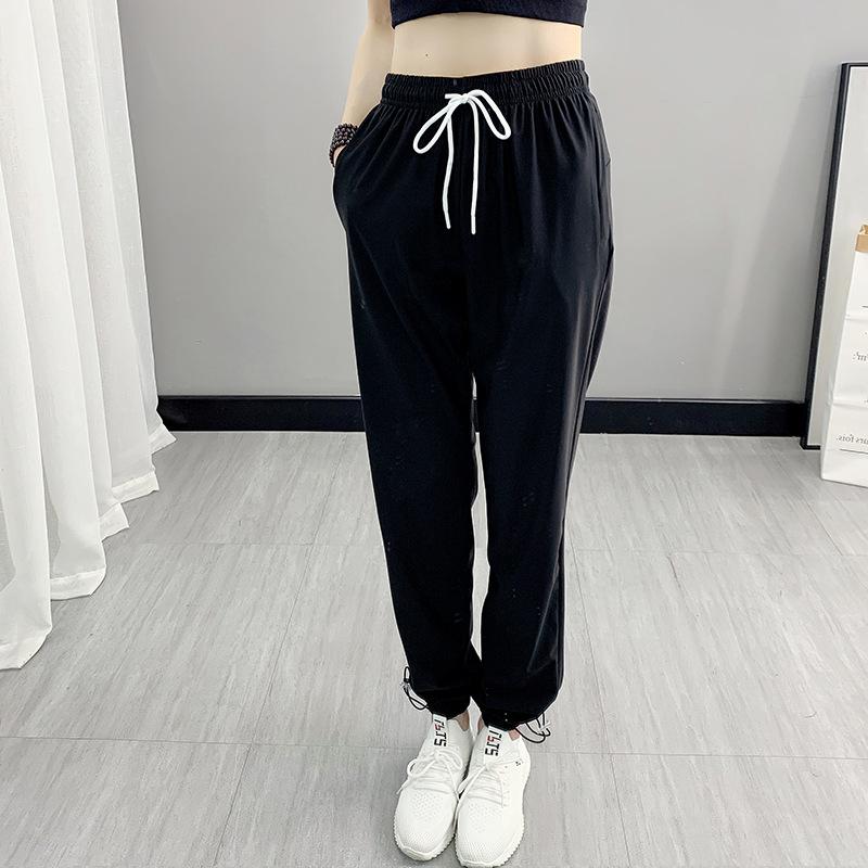 Comfortable Sports Pants Women 'S Loose And Thin Running Fitness Pants Summer Thin Section Quick -Drying Large Size Yoga Pants 