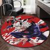 1pc Anime Character with Red Background Round Carpet - Office Chair Mat, Non-Slip Rug for Home Decor, Living Room, Bedroom