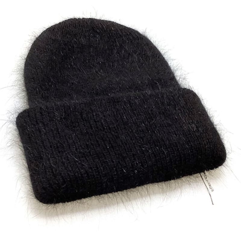 OTHER-worldly Ribbon Chain Angora Beanie [Black]