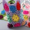 Country Style Crochet Shoulder Bag for Women Girl Knitted Handbag Colorful Tote Bag Travel Hobo Bag Shopping Dating Bag