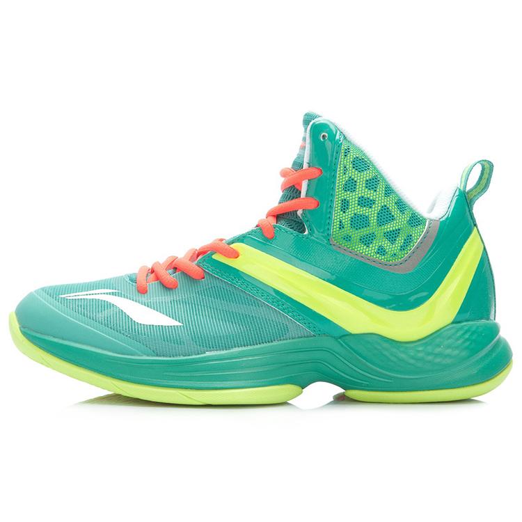 New LiNing Super Light 12 Cushioning Support Mid top Basketball Shoes Unisex Green ABFK019-4
