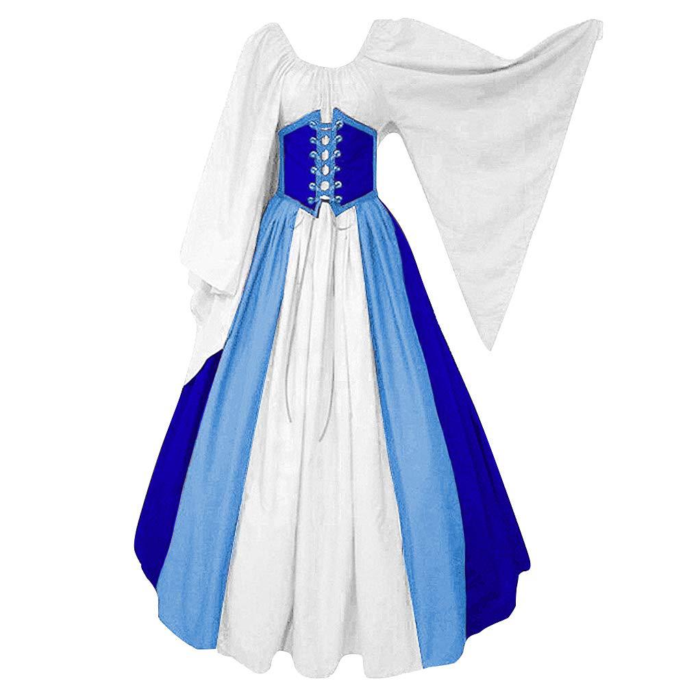 Court Women Medieval Long Dress Halloween Cosplay Costume Stage Performance Gift