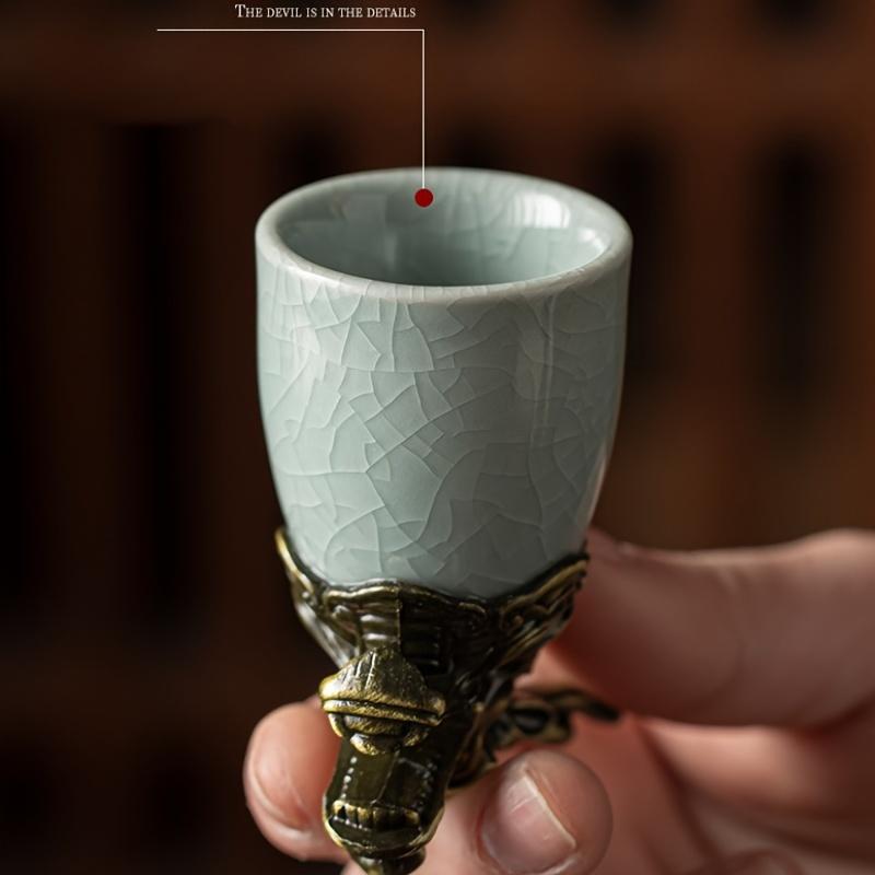 Set mit chinesischem Sternzeichen, Getränkeset, Schnapsgläser aus Keramik und Weintopf, chinesisches Baijiu-Set, Trinkgeschirr, Geschenke