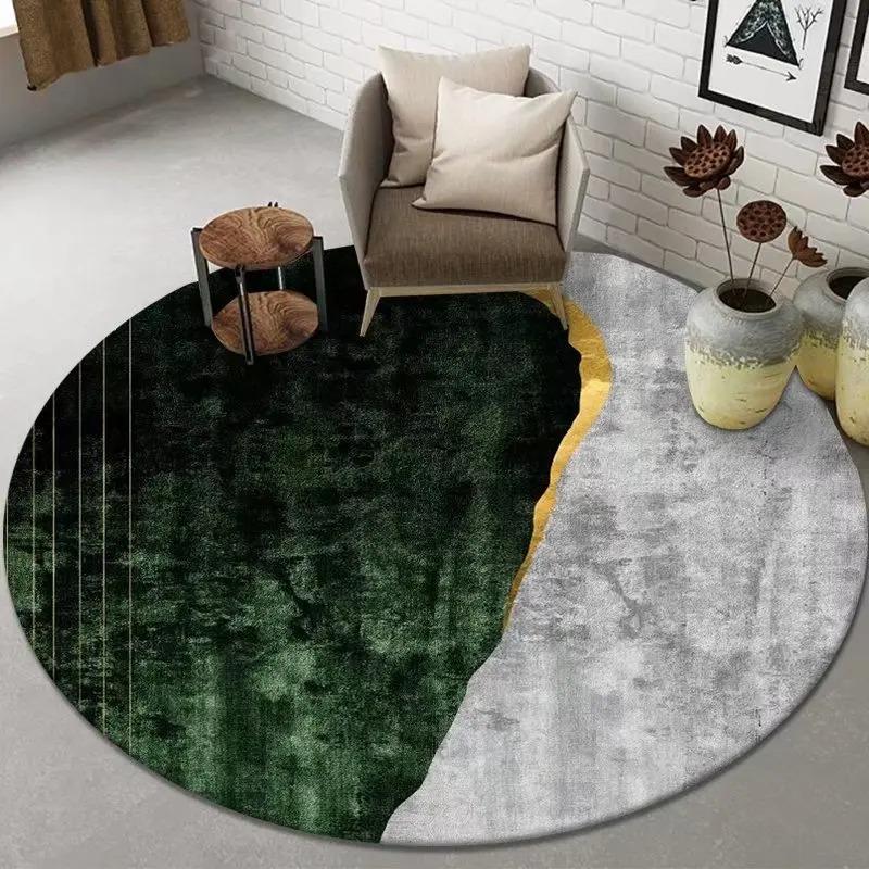 Abstract Art Round Rug Living Room Sofa Bedroom Decorative Carpet Computer Chair Floor Mat Non-Slip