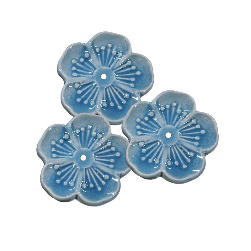 Ceramic Cherry Blossom Incense Holder & Spoon Rest Set