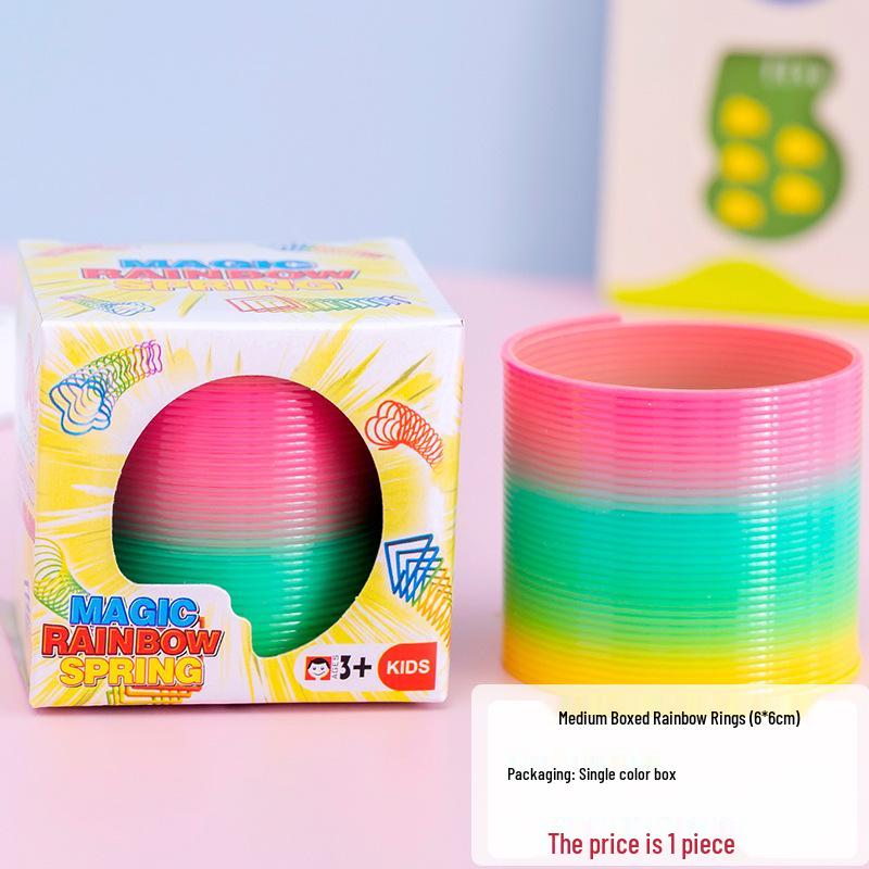Colorful Stacking Rings with Smiley Face Slinky Prize for Kindergarten Gifts