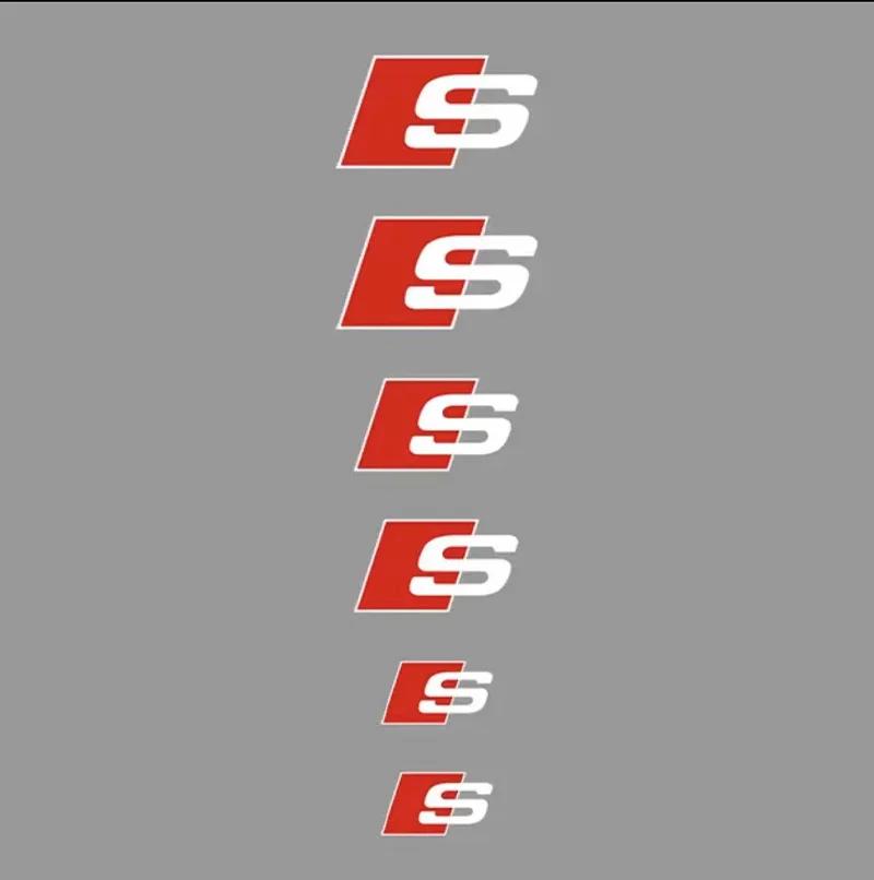 6Pcs for Audi Sport Sline Q5 Q3 Q2 Q7 A3 B5 B6 B7 B8 B9 8P 8V 8L A5 A4 C6 C5 A1 A6 A7 A8 Car Brake Caliper Sticker Decoration