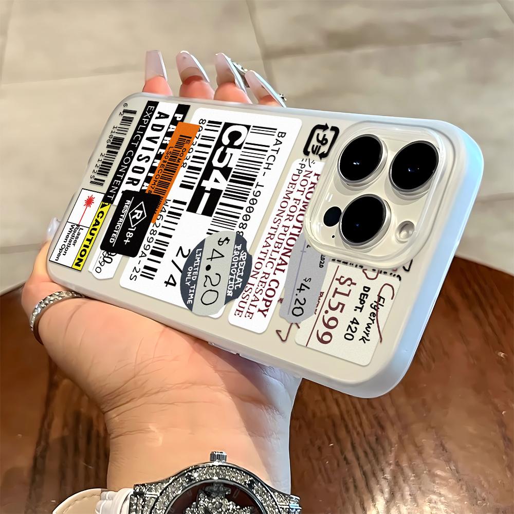 

Barcode Label Phone Case For IPhone 17 Case IPhone 16 Pro Max 11 15 14 12 Pro Max 16e 7 8 Plus XR SE Air Silicone Soft Cover iphone 11 Pro
