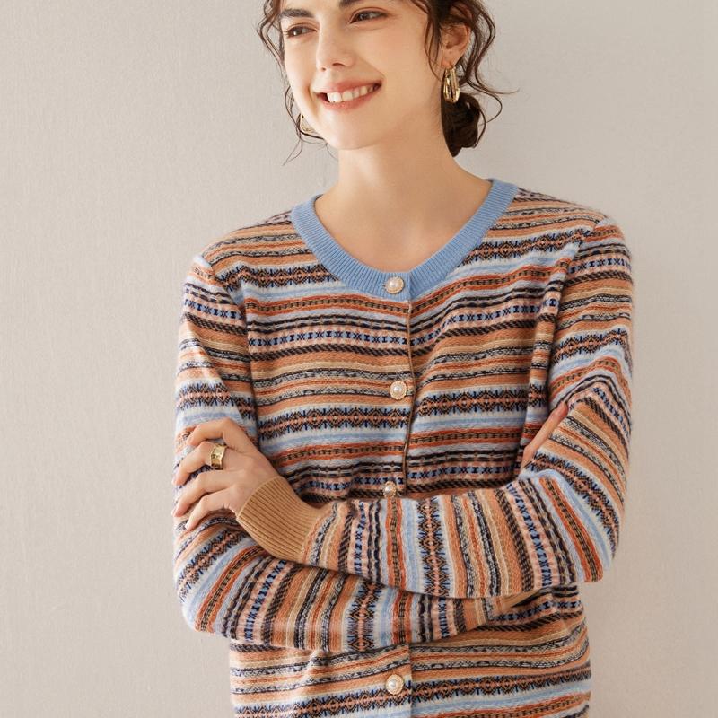 Cashmere cardigan for kvinner Qinghe cashmere 100 % cashmere dame høst og vinter cashmere genser myk og varm