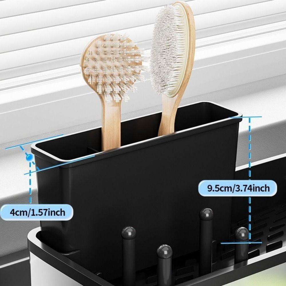 Stainless Steel Sponge Drain Rack Detachable Large Capacity Soap Sponge Holder Self-draining Space Saving Cloth Storage Rack