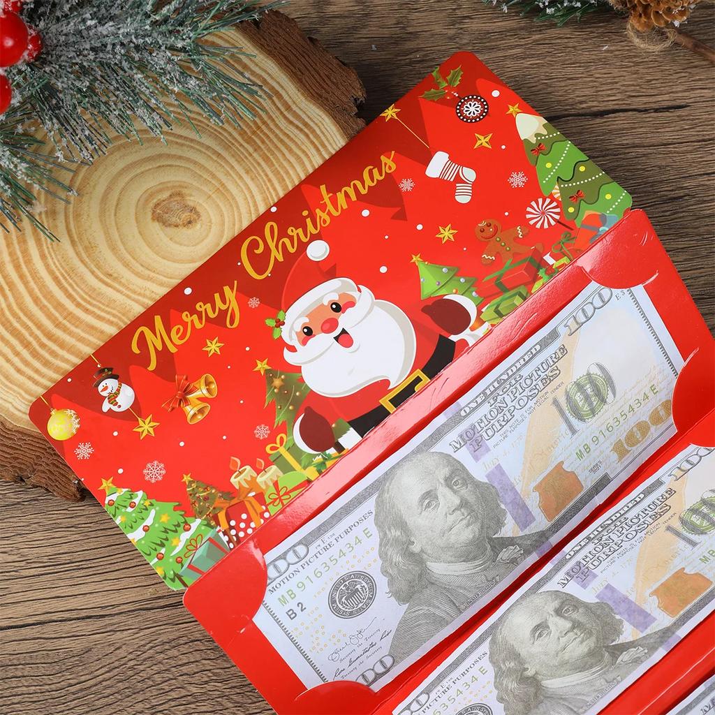 Christmas Santa Claus Folding Banknote Card Merry Christmas Decor 2025 Navidad Natal Xmas Tree Money Holder Card New Year 2026