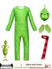 Halloween Grinch Monster Kids Cosplay Jumpsuit Costume