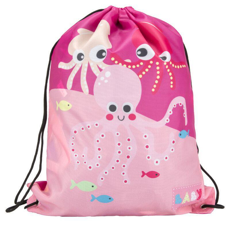 Cartoon Drawstring Sports Backpack - Canvas Football Fitness Bag