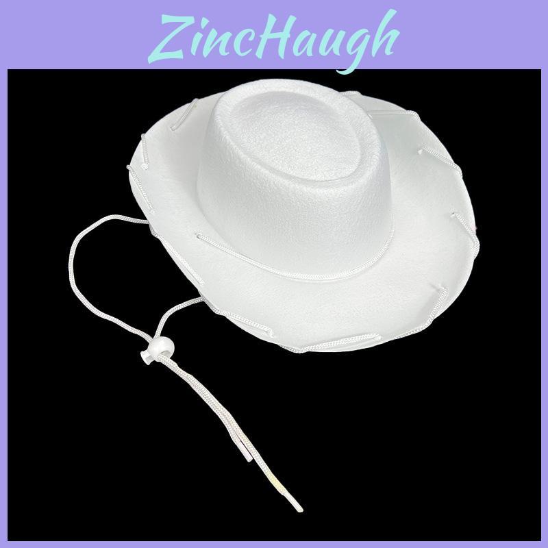 Children Cowboy Hat With Rope Strap Fabric Costume Accessory For Party And Gift