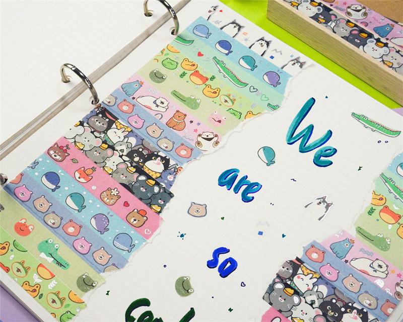 20 Rollen süße Tiere Washi Tape Set Heißprägung Gold Silber Folie Maskierung Cartoon Haustiere dekorative Bänder DIY Handarbeiten