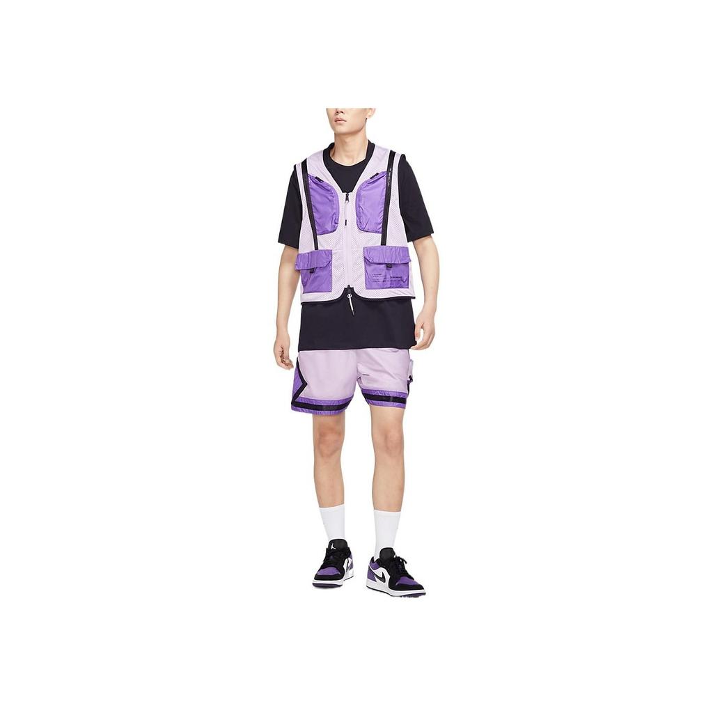 Jordan Contrast Multi-Pocket Mesh Utility Vest Men Vests Pink Purple DM1387-530