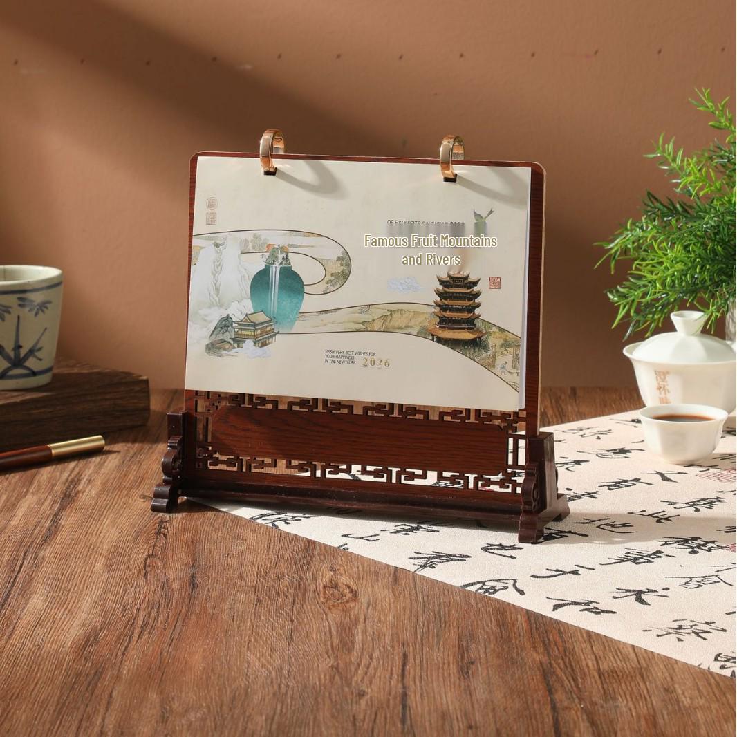 

2026 Кастомний Дерев яний Настільний Календар з Логотипом - Щомісячна Настільна Прикраса для Офісу