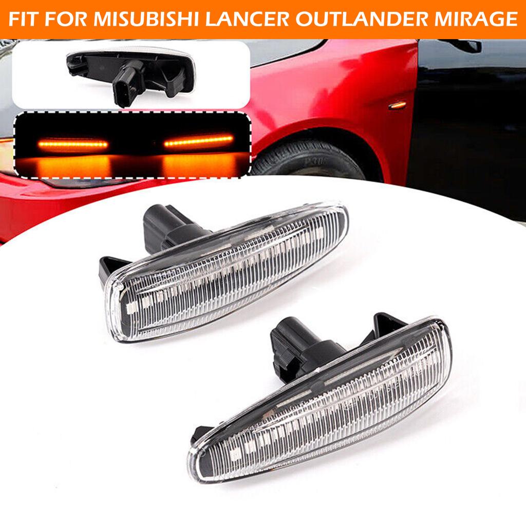 2PCS Dynamic Turn Signal Side Marker Sequential Light For Mitsubishi Lancer Evolution Evo X Outlander Sport RVR ASX Mirage 2014-2019