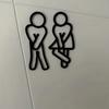 2D Flat Funny Bathroom Signs Restaurant Hotel Cafe Restroom Door Decor  for Men Women