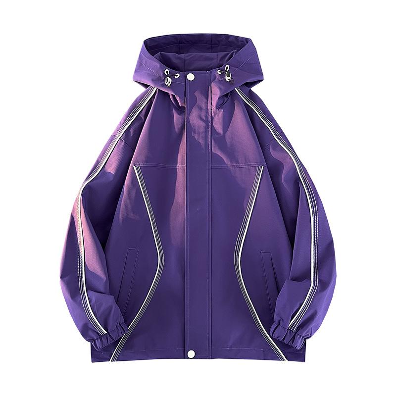 Trendy Brand Color-blocked Hooded Jackets for Men and Women, Japanese Street Niche Design, Loose BF Style Casual Jackets for Couples