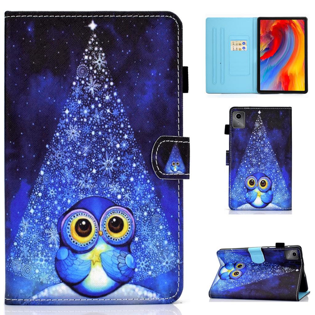 For Lenovo Tab M11/Xiaoxin Pad 11 2024 Leather Case Pattern Printing Tablet Cover with Card Slots