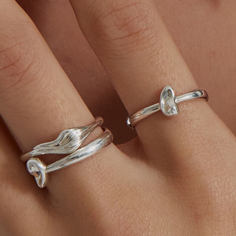 Invisible Collage BRUSH RING_SILVER